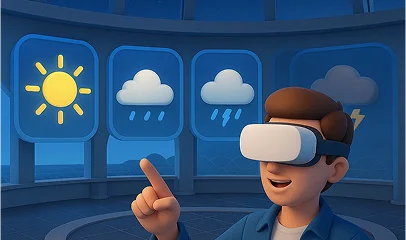 Interface de l'application météo 3D GNUT montrant des données météorologiques